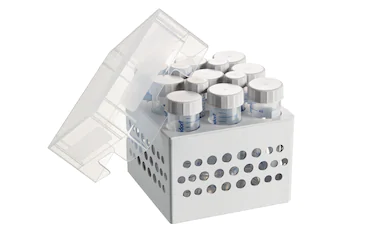艾本德儲(chǔ)存盒 3 × 3, 可放置 9  個(gè) 50  mL 試管和 4  個(gè) 15  mL 試管，2  件，高 127  mm，5  英寸，聚丙烯材料，可耐受最低 -86  °C，高溫高壓滅菌，帶蓋子